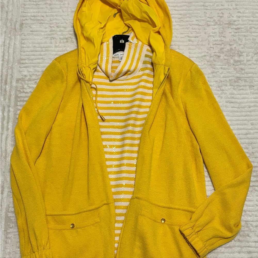 St. John Yellow Utility Jacket with Hood